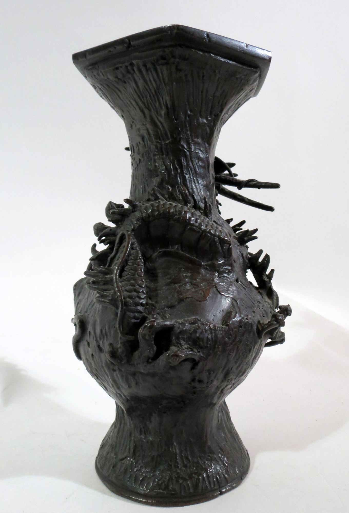 19th Century Japanese Dragon Bronze Vase Modernism